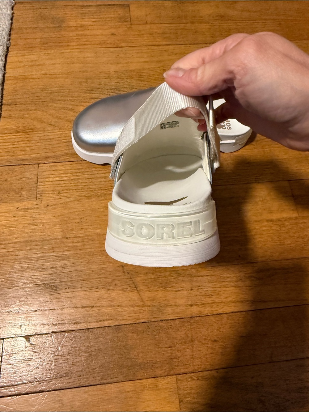 Sorel Viibe Silver Metallic Slip-On Clog - Picture 3 of 5